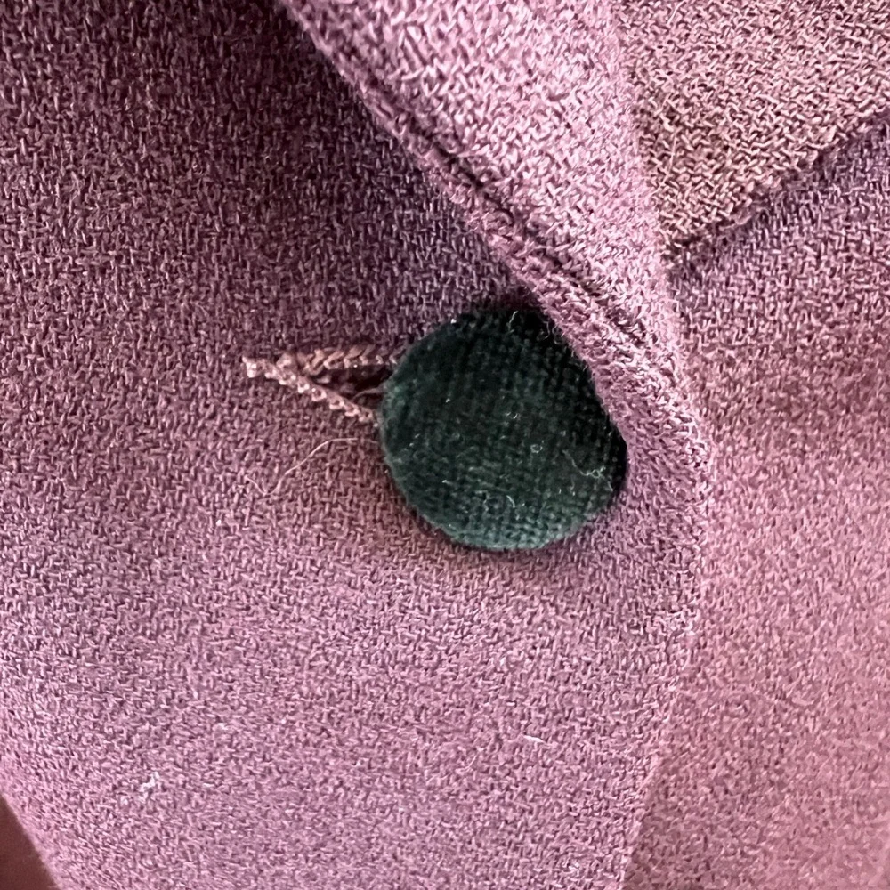 Vintage Gianni Sport Wool Blazer with Black Velvet Accents  (Size 10) Burgundy - Picture 9 of 9